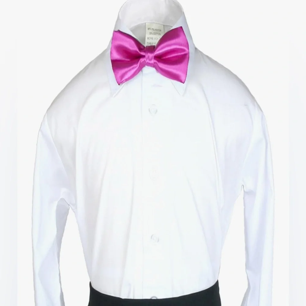 Elegant Fuchsia Boy's Satin Bow Tie (NWT)